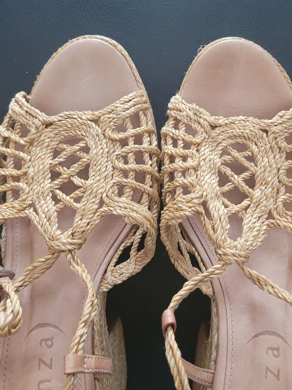 Braided Espadrille Platform Sandal - Natural Beige